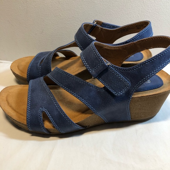 Eurosoft Soffit wedge adjustable comfort sandal Elaine Blue Sizec10 - Picture 4 of 14